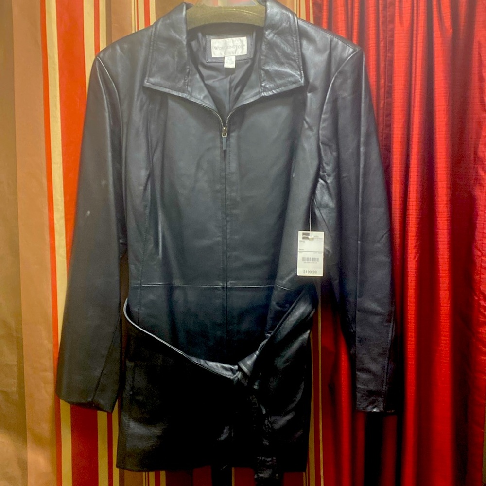 Black new leather jacket